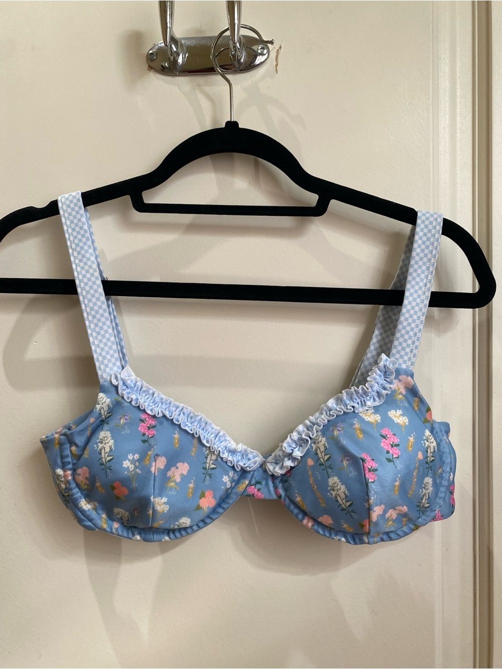 Strawberry Milk Mob Blue Floral Bikini Top & Bottom